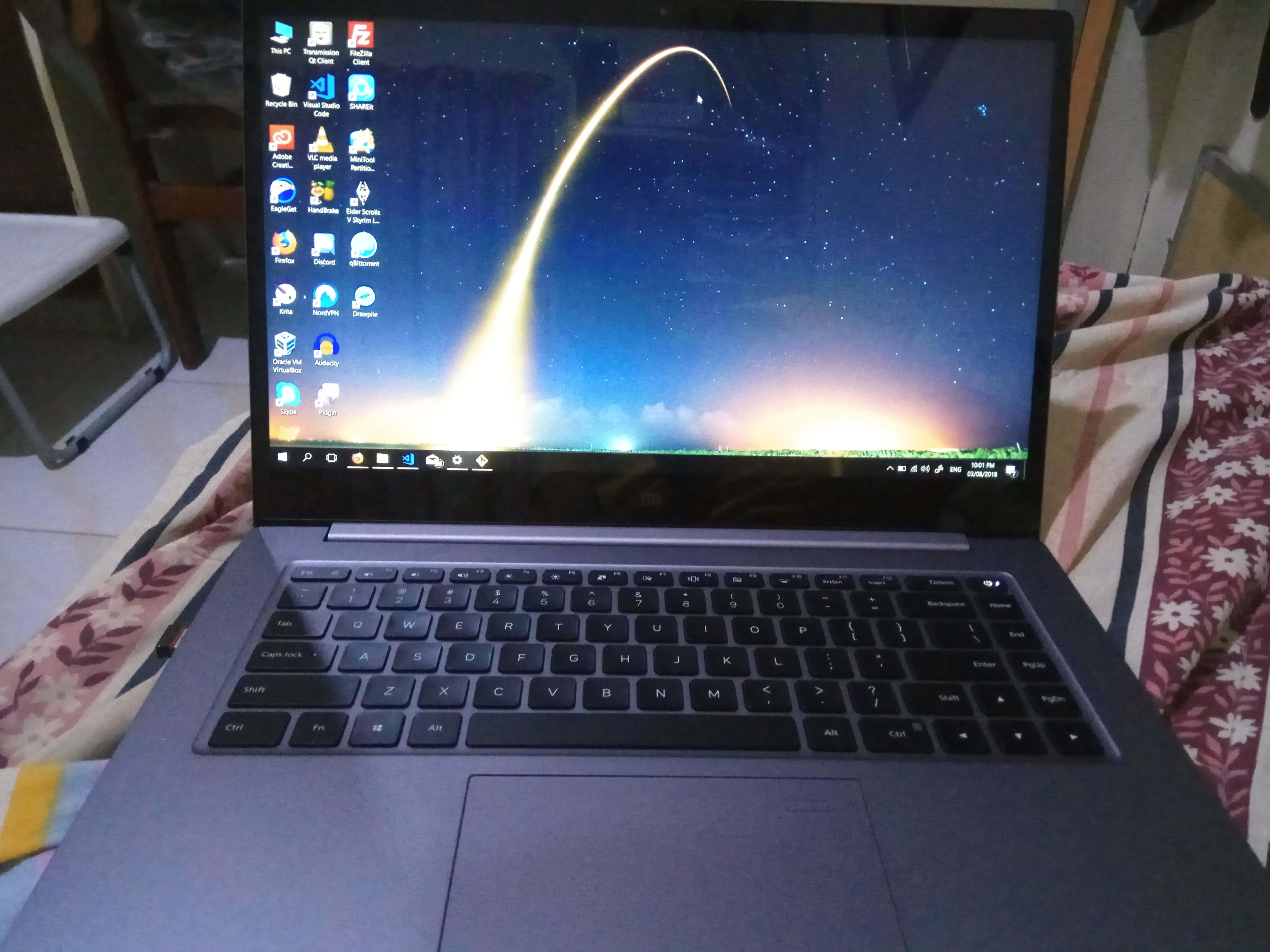 An ugly photo of my Mi Notebook Pro xD