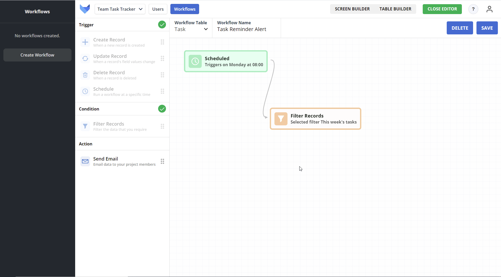 Add Workflow Action