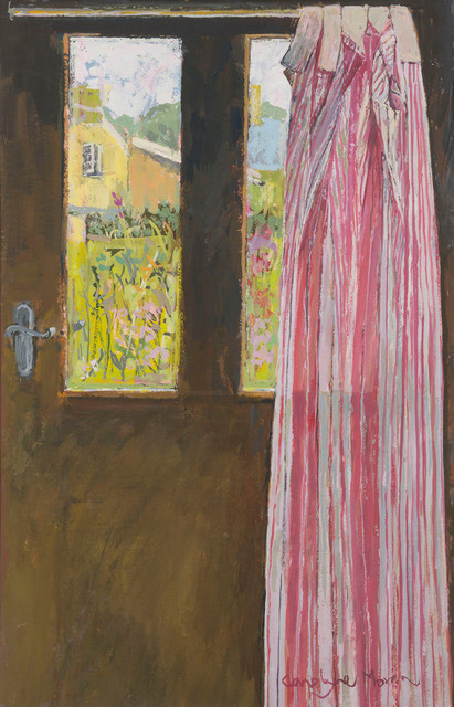 The Striped Curtain gouache painting