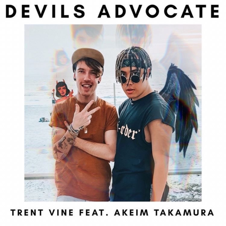 Album art featuring Trent with a devil on his shoulder, and featured artist Akeim Takamura with a single black feathered wing.