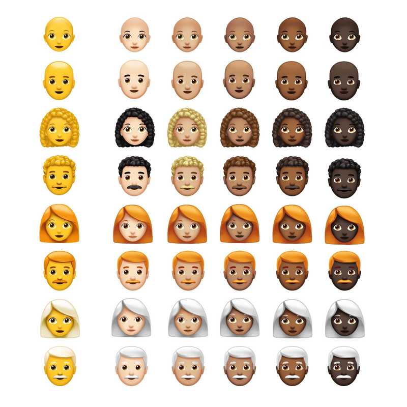 apple new emoji hair options 2018 emojipedia