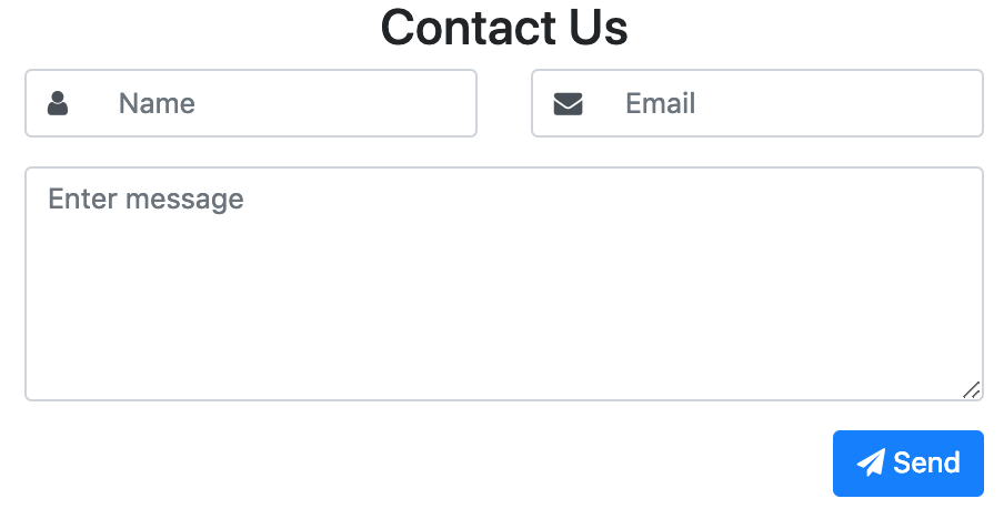 contact form with inline fields