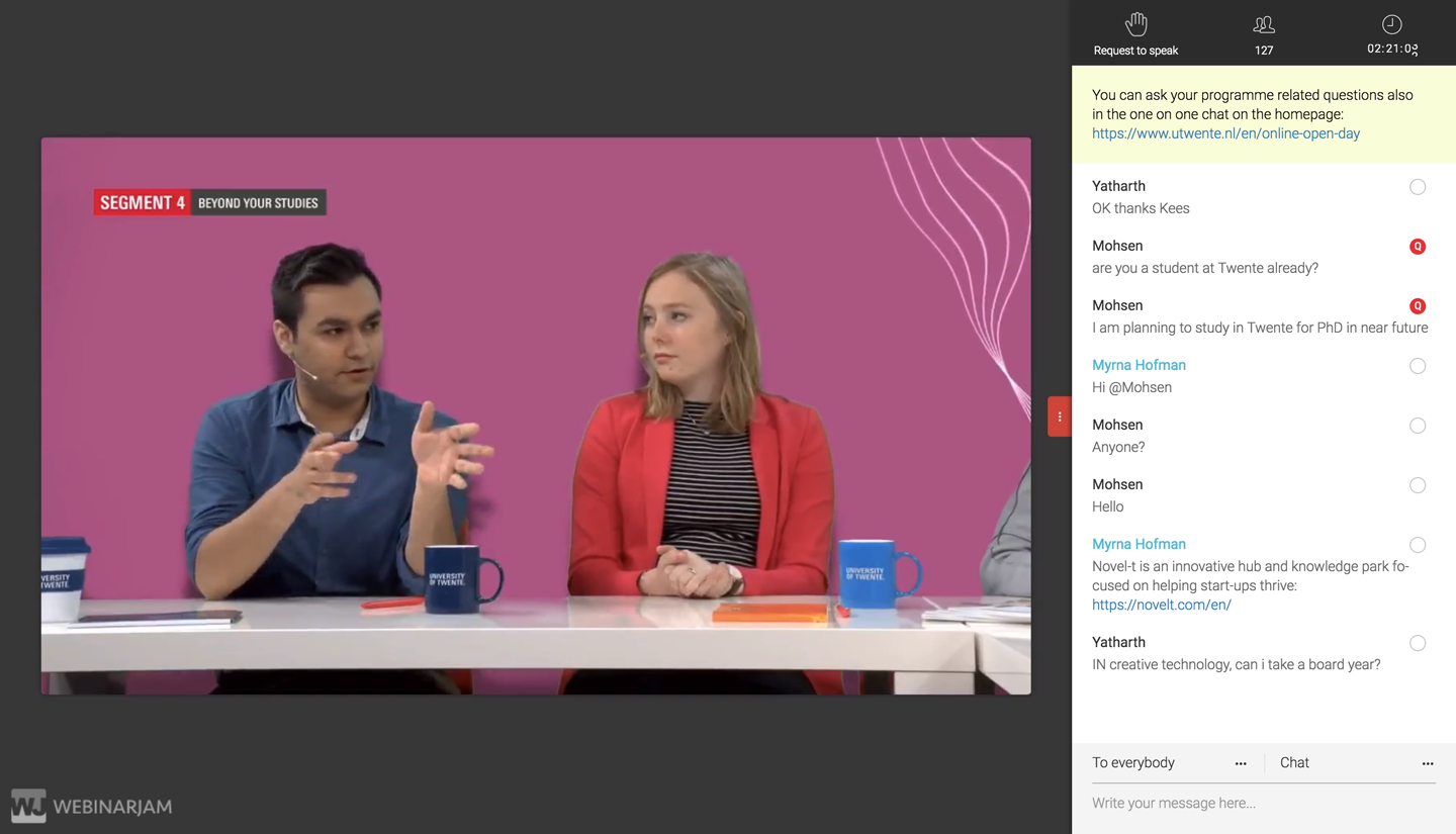 Screenshot of Online Open Day, close up of Anand Chowdhary