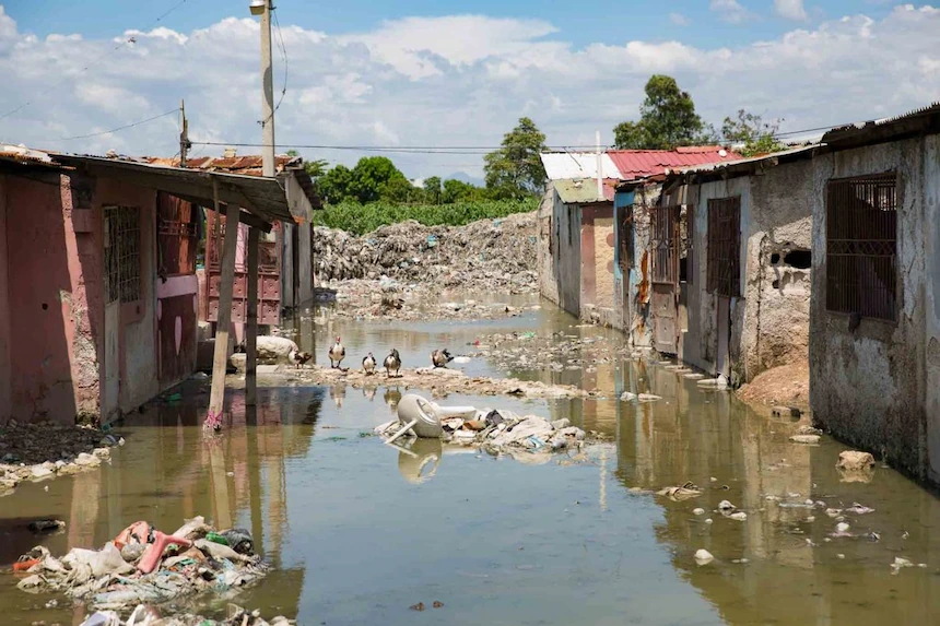 Flooding at Cité Soleil in Haiti.