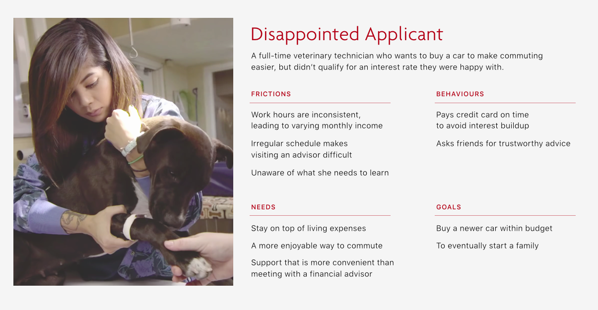 The persona we developed to guide us in our process