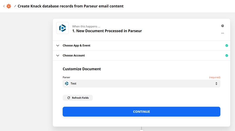 choose your Parseur mailbox