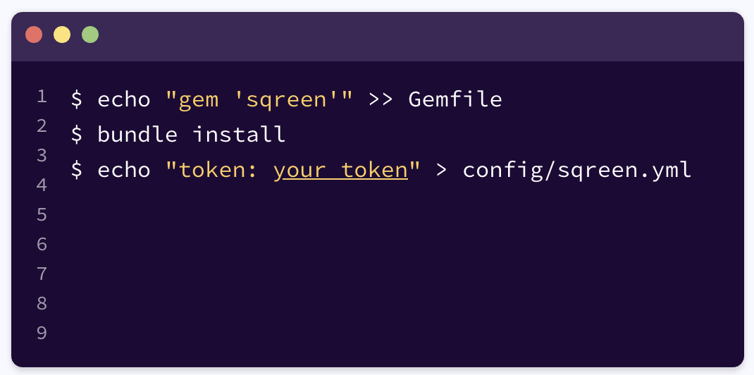 Installing Sqreen in Ruby