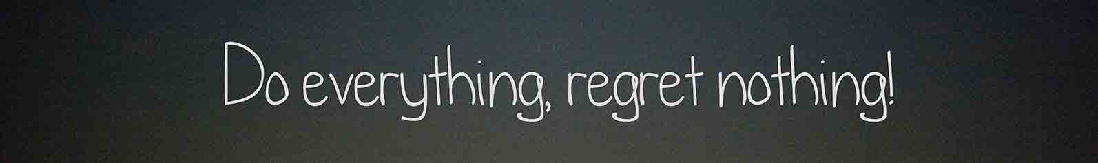 Do Everything Regret nothing