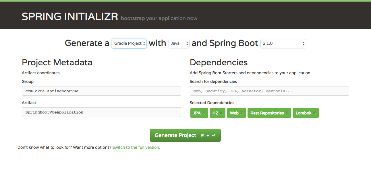 vue js spring boot example