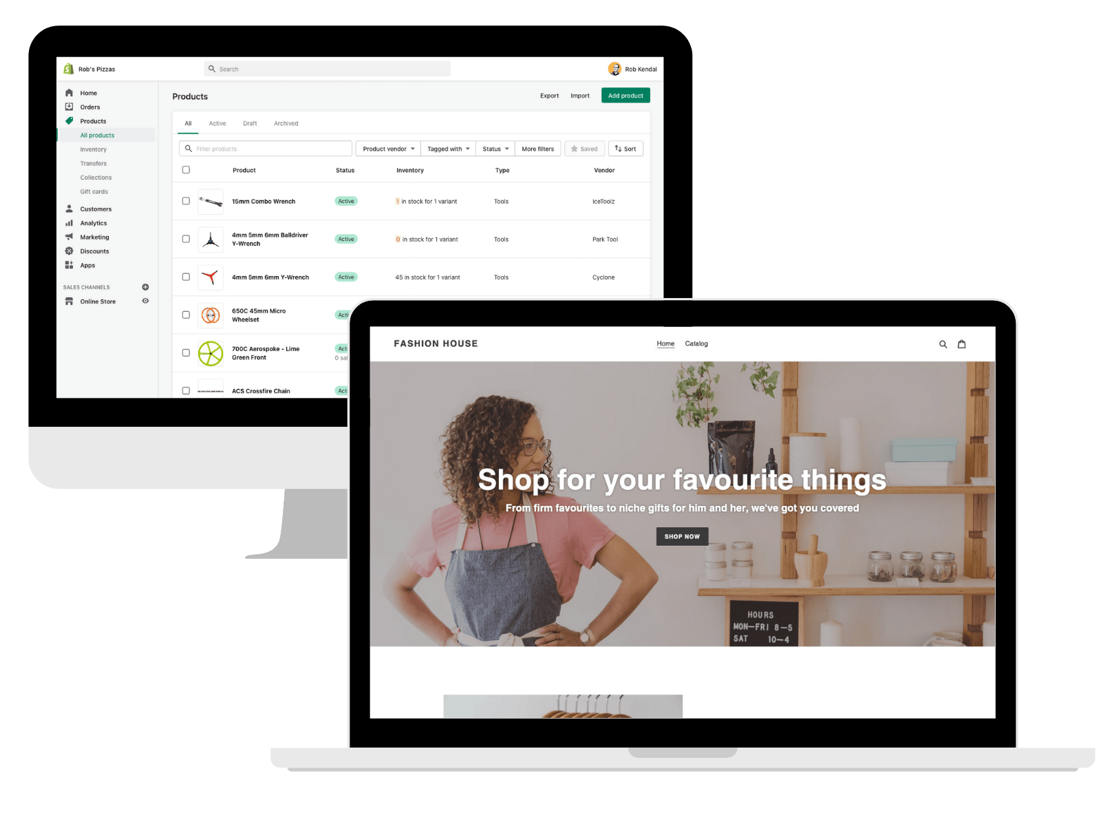 Shopify example website