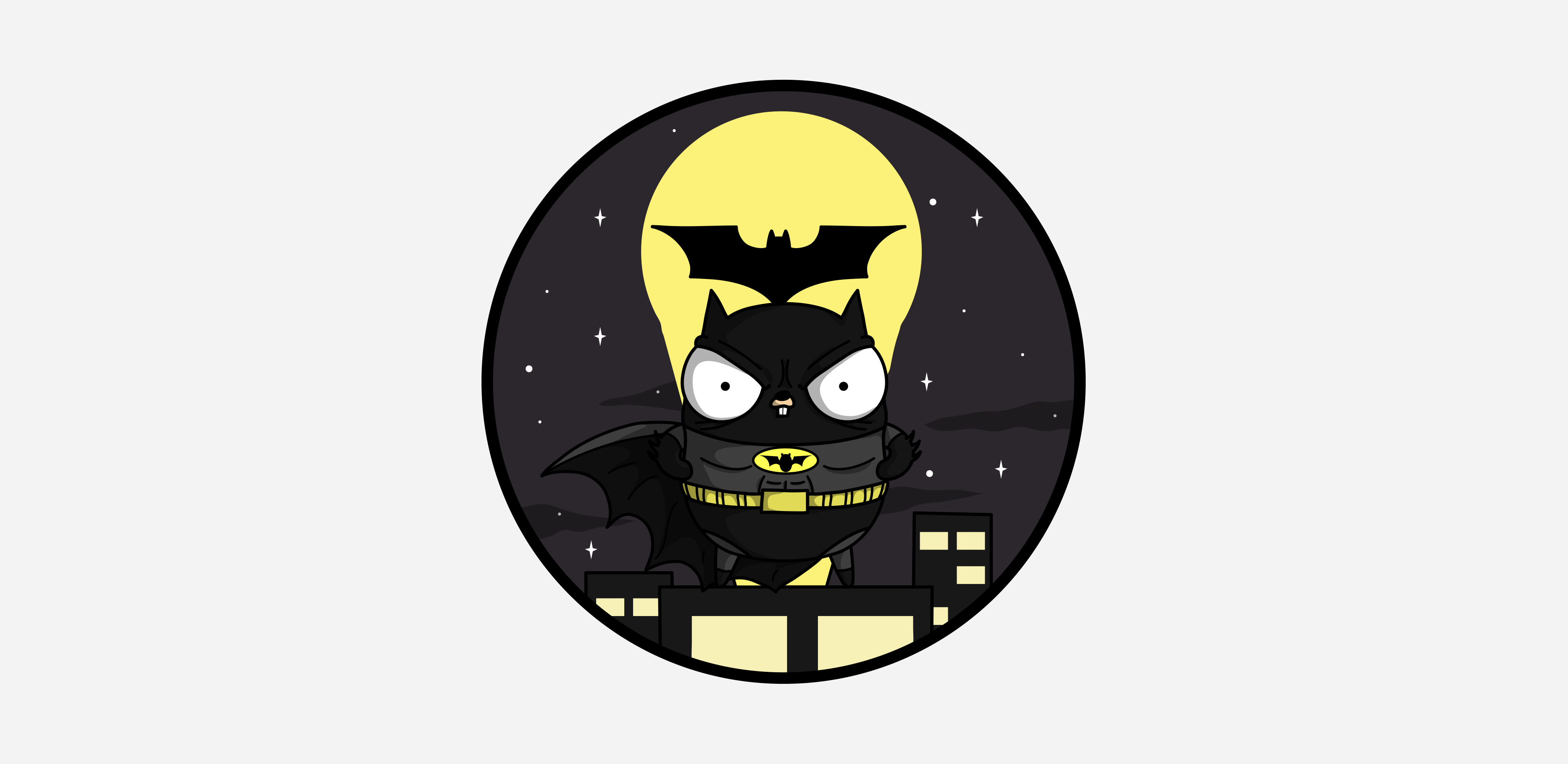 Gopher Illustration Dressed as Batman