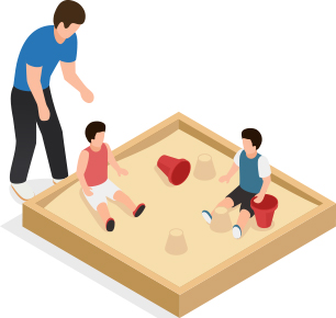 Kids playing in sandbox