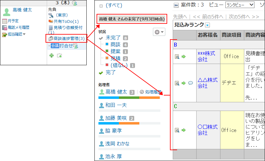 予定に表示されるアプリのリンクのイメージ