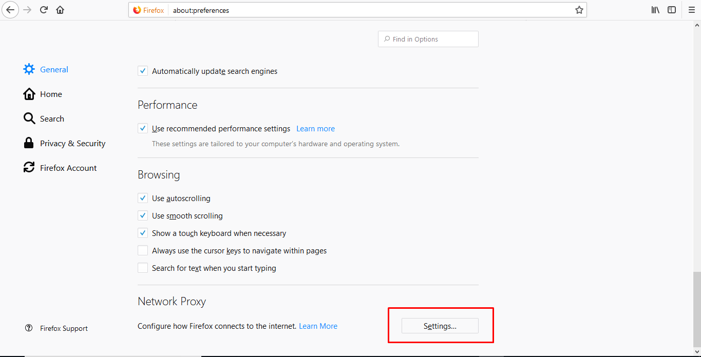 step 6 to check proxy settings for chrome browser