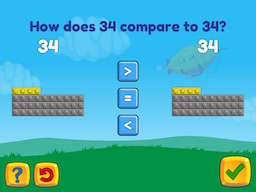 Compare two 2-digit numbers within 100 Math Game