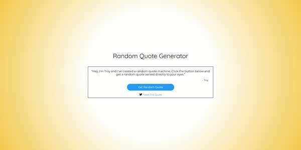 Screenshot of my project Random Quote Generator