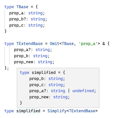 Extending type alias with an optional property while omitting the extended property