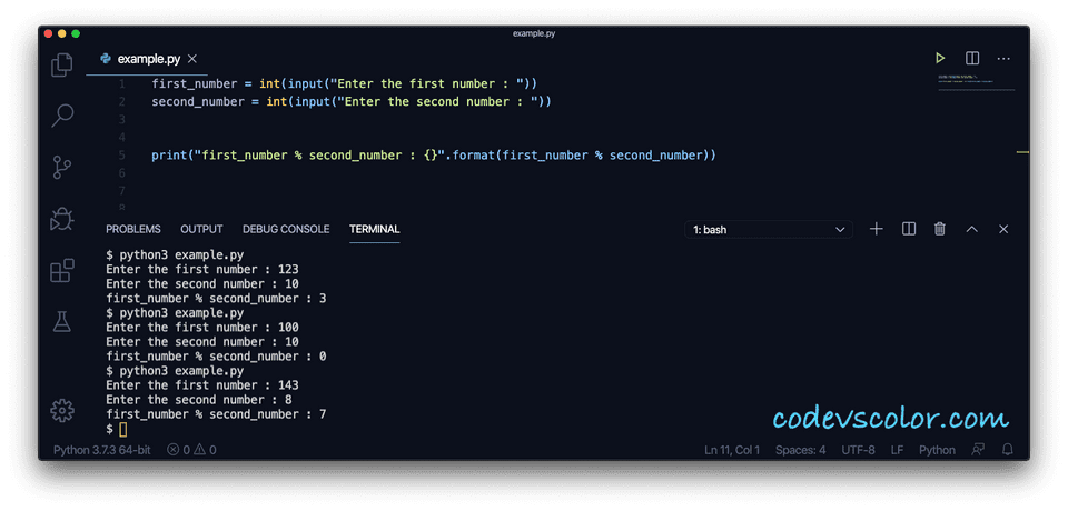 Python modulo explanation with example - CodeVsColor