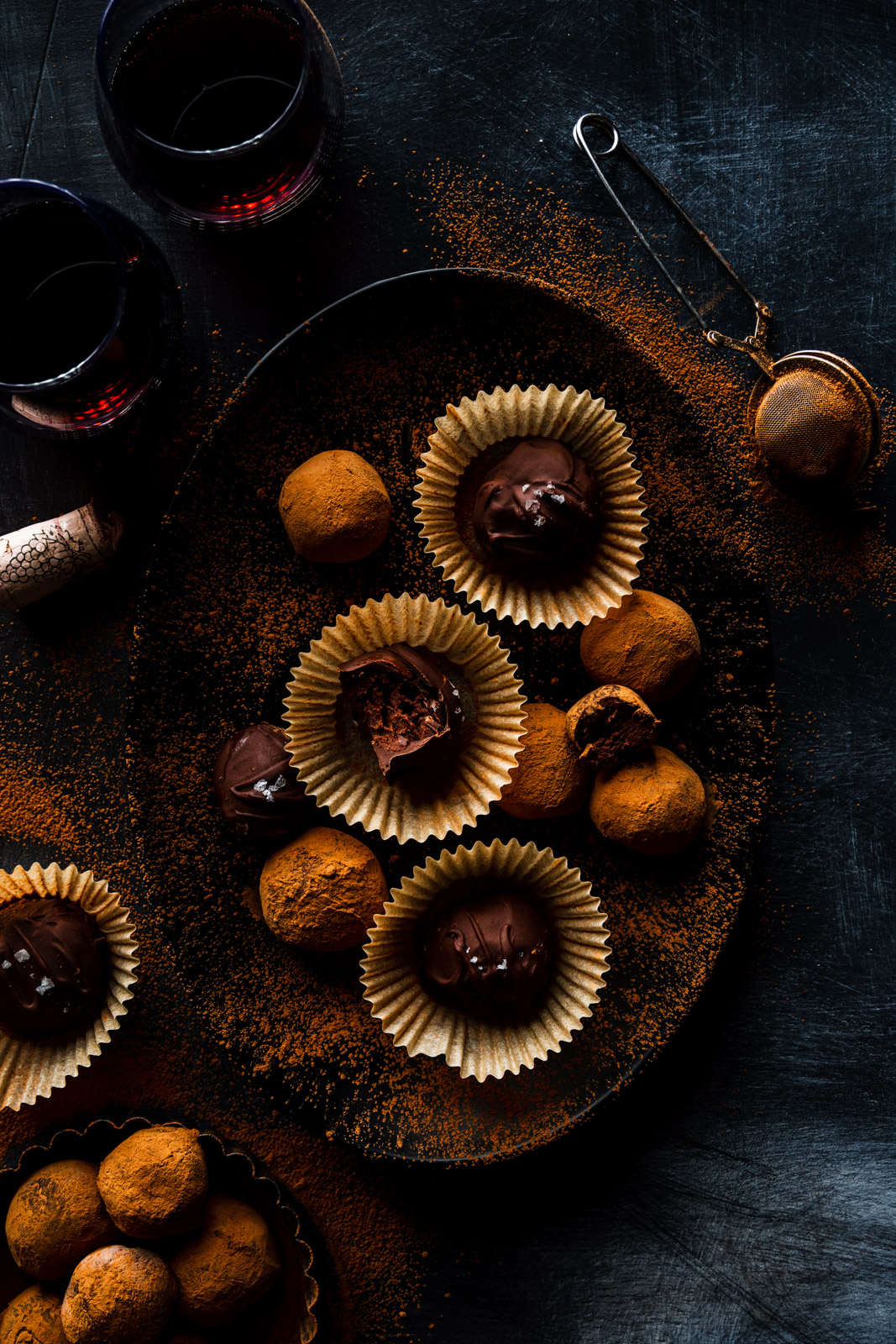 Dark Chocolate Wine Truffles