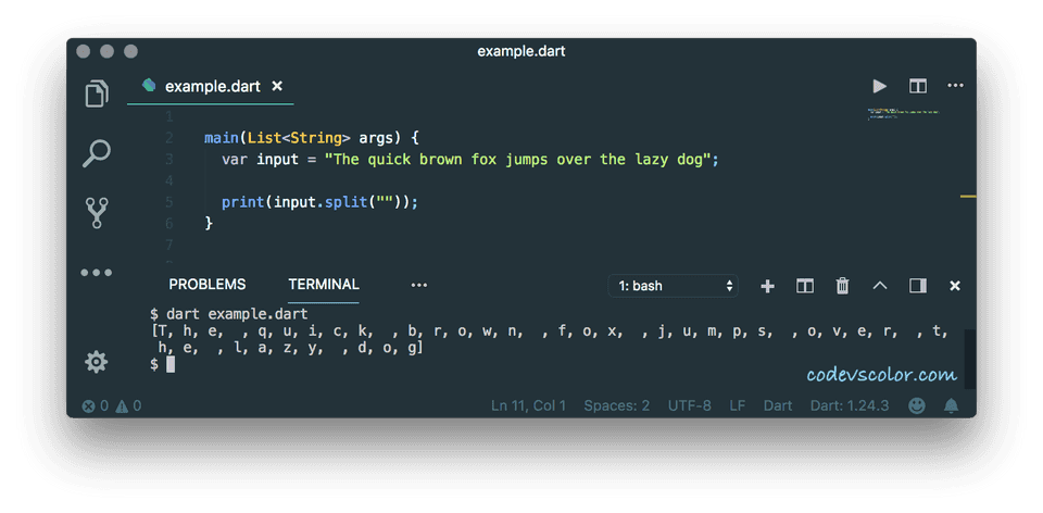 how-to-split-a-string-in-dart-codevscolor