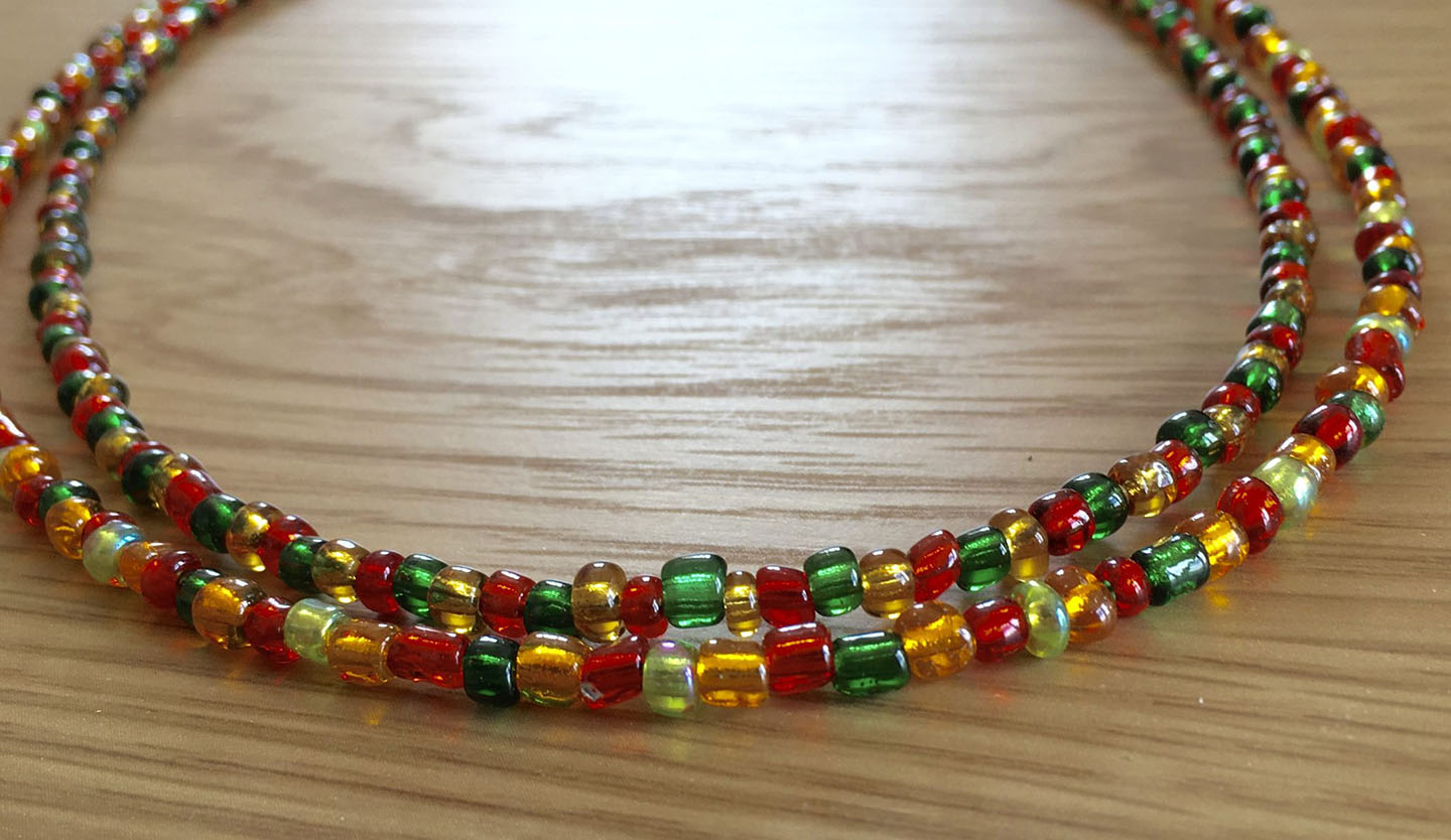 Autumn shades two strand beaded necklace