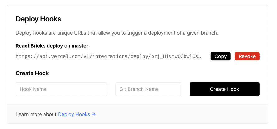 Vercel deploy hook