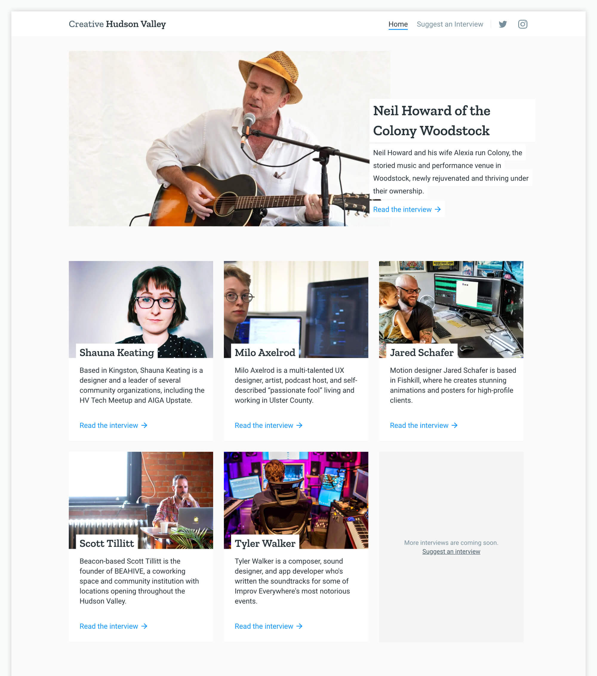 Creative Hudson Valley homepage