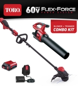 image TORO 60-Volt Ma Lithium-Ion Cordless String Trimmer and Leaf Blower Combo Kit 2-Tool 20 Ah Battery and Ch