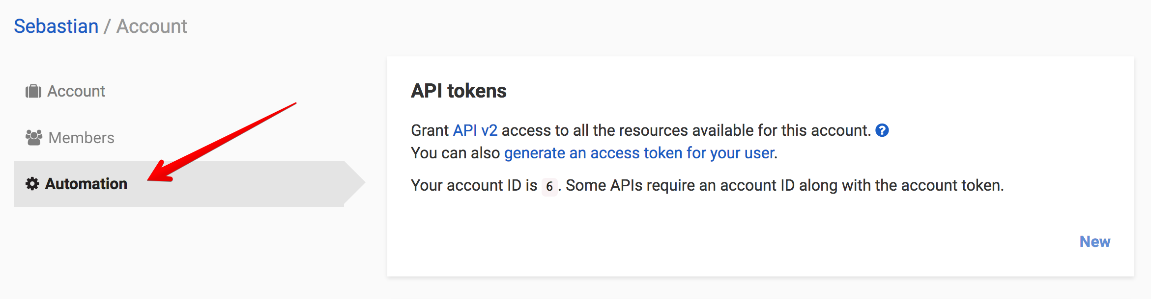 Access Tokens Link