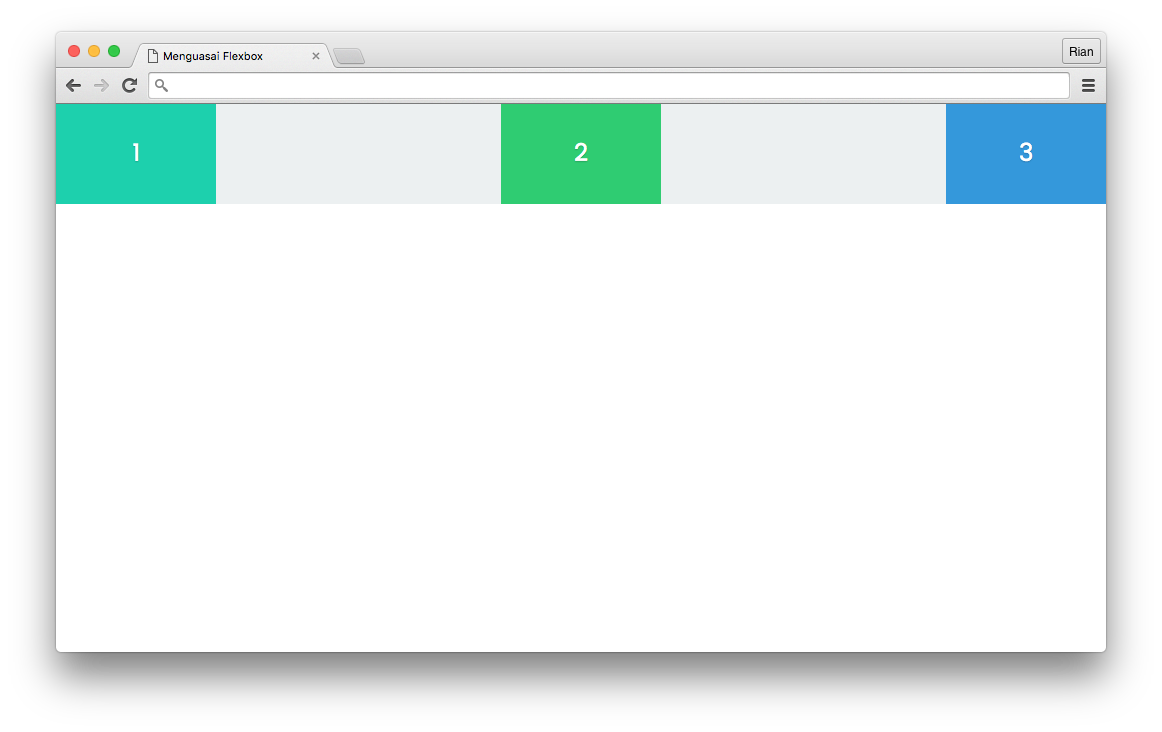 Efek space between, menambahkan area kosong didalamnya.