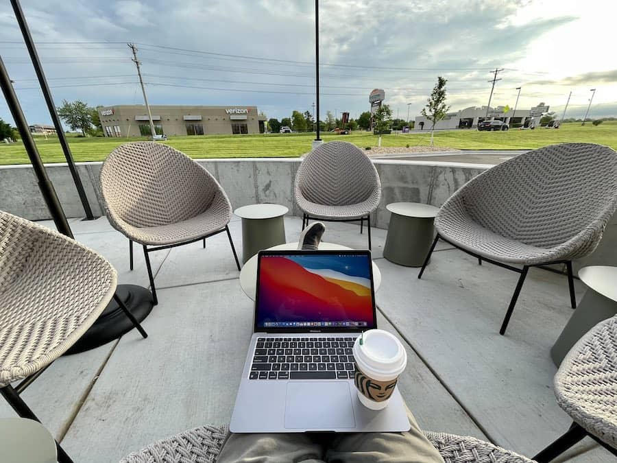 MacBook Air with Coffee on top