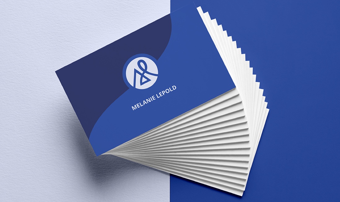 Mockup of logo on a business card.