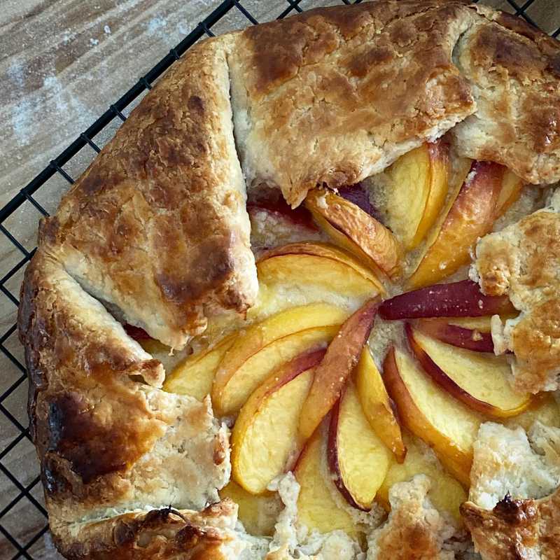 🍑 peach and frangipane galette. Made with peaches from this week’s CSA pickup.