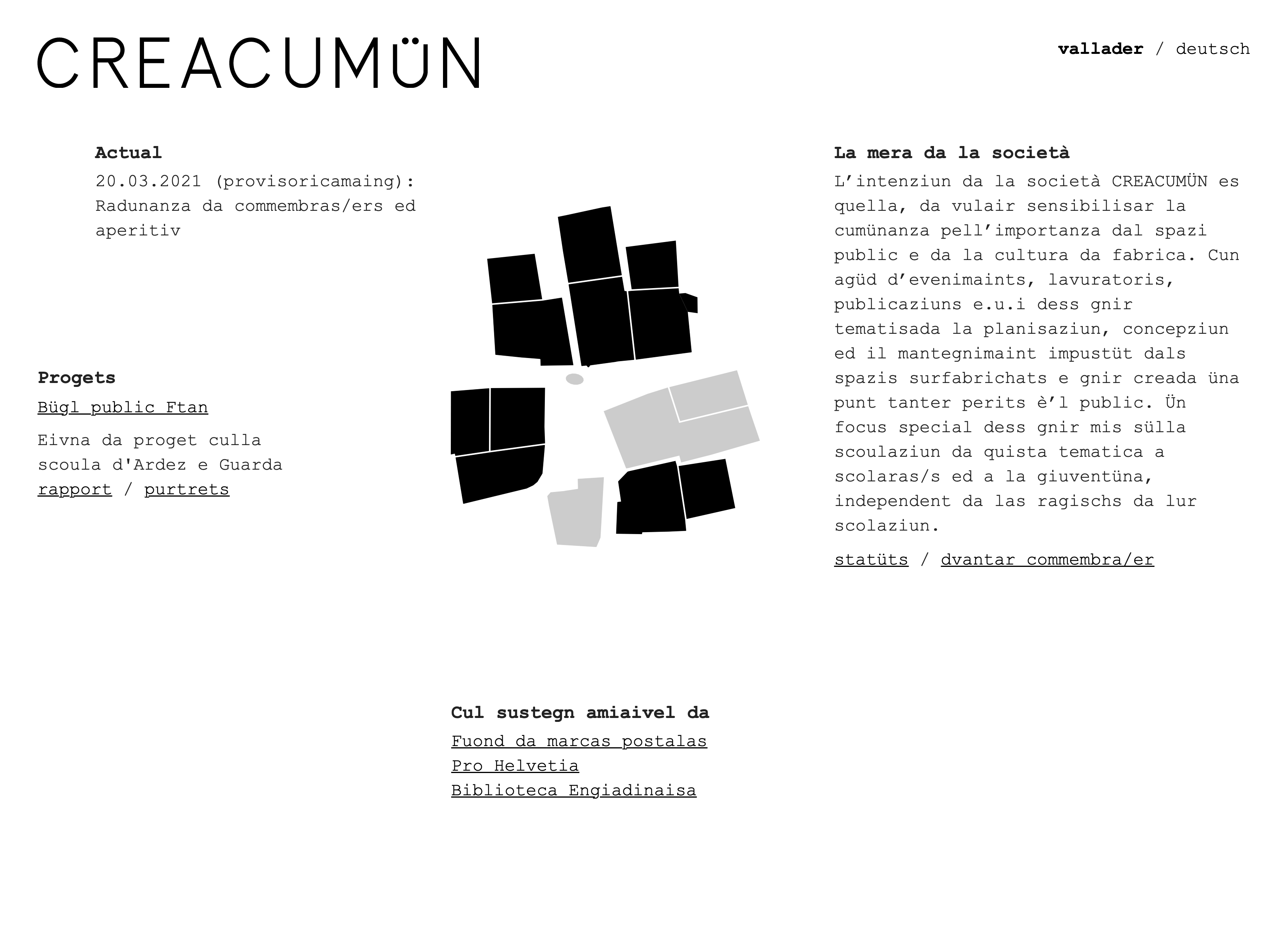 Screenshot of the 'Creacumün' website