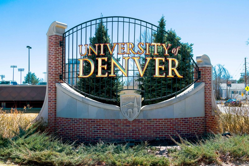 Entrance sign for the University of Denver