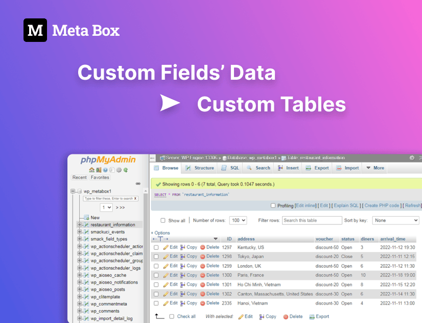 moving fields’ data to custom tables