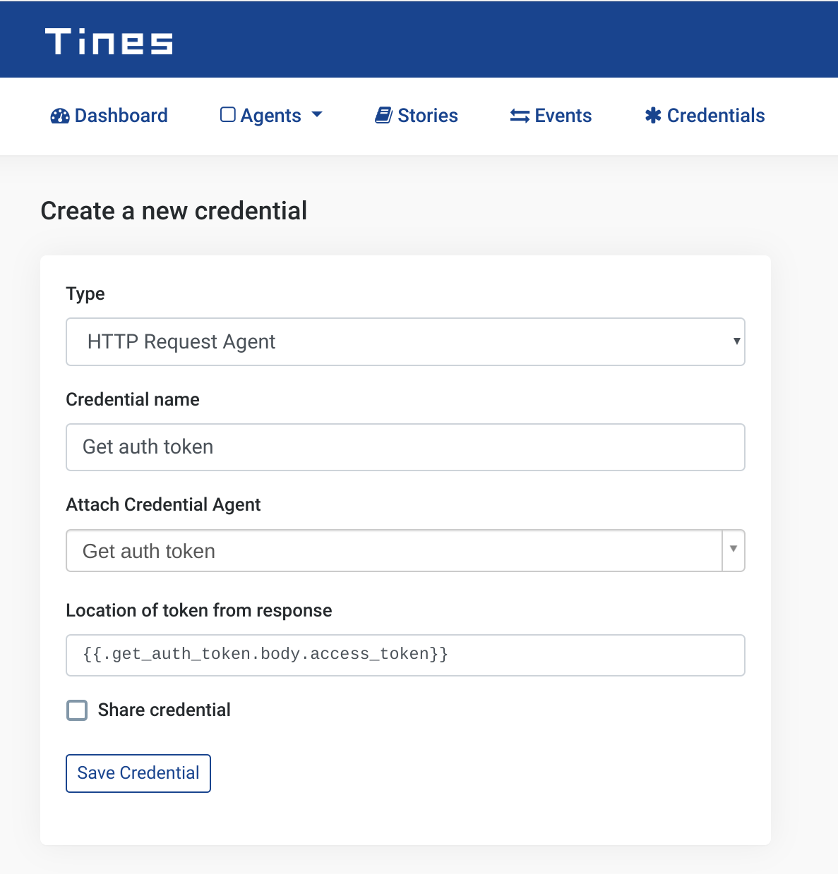HTTP Request Agent Credential