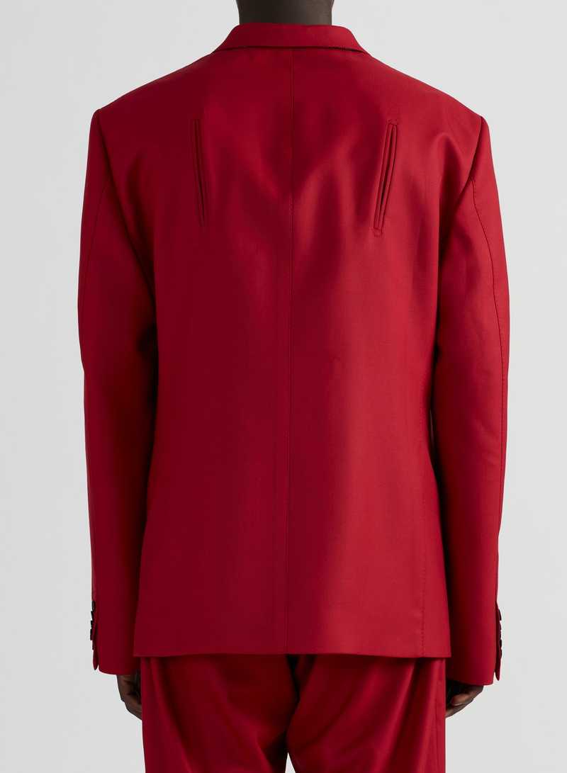 Perin Soft Tailoring Wool Red, back view II. GmbH AW22 collection.