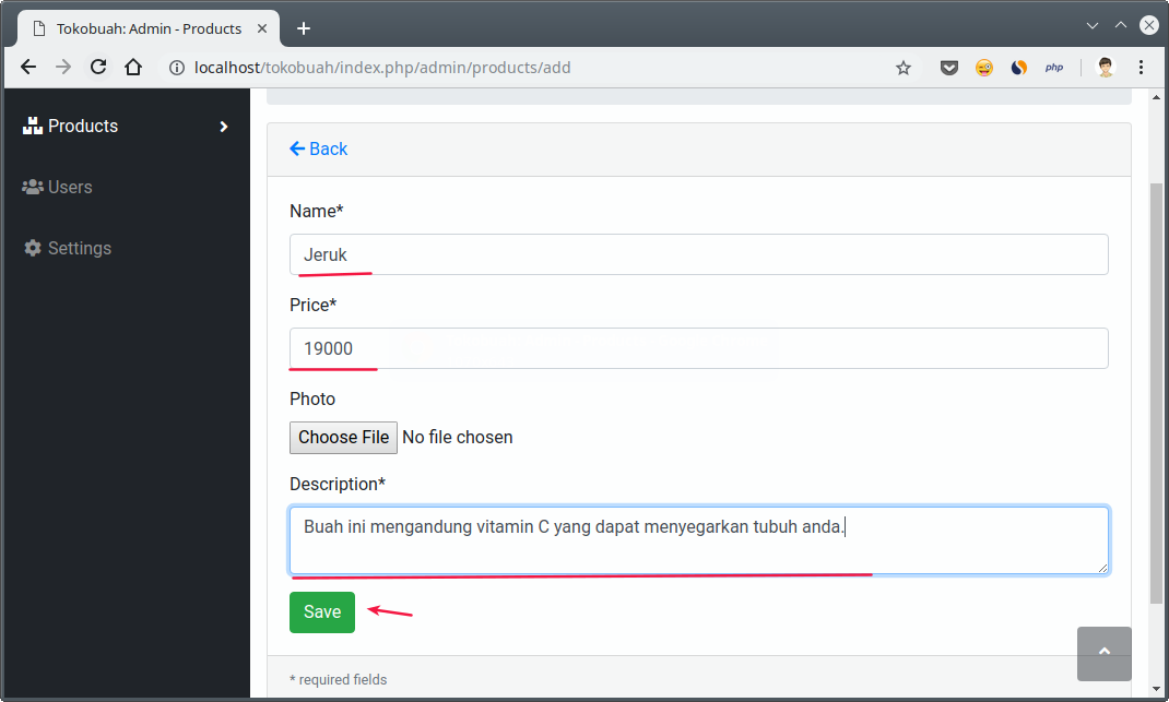 Menambahkan data baru