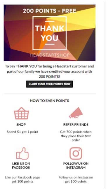 Email marketing example