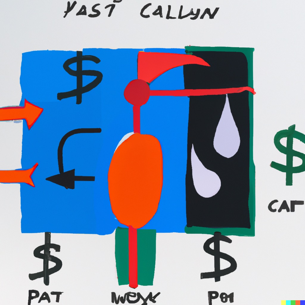 "painting about how to build a cash flow financial model in the style of pablo picasso" by DALL-E 2