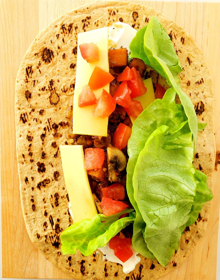 Open-Face Jerk Tofu Wrap