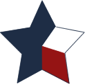 Star with the Texas flag overlaid