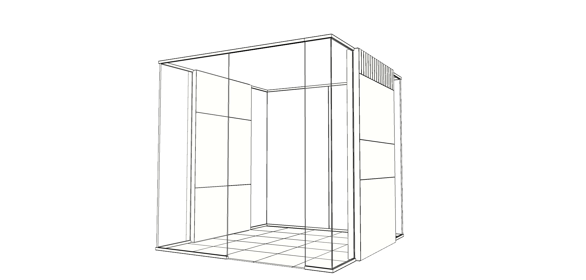 Digital rendering of component-based interior space