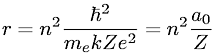 Radii of stable orbits in the Bohr model
