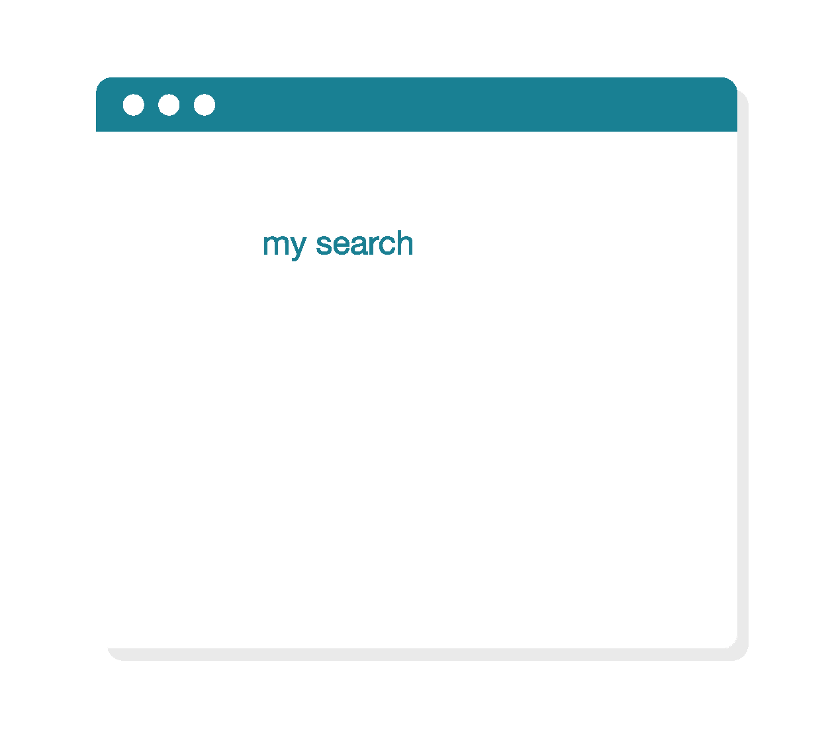 a computer screen displaying a search box and associated search results