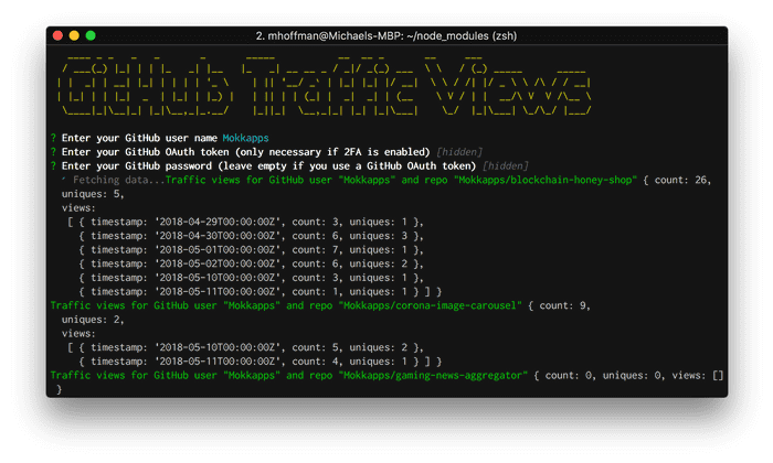 My First NPM Package: github-traffic-cli Image