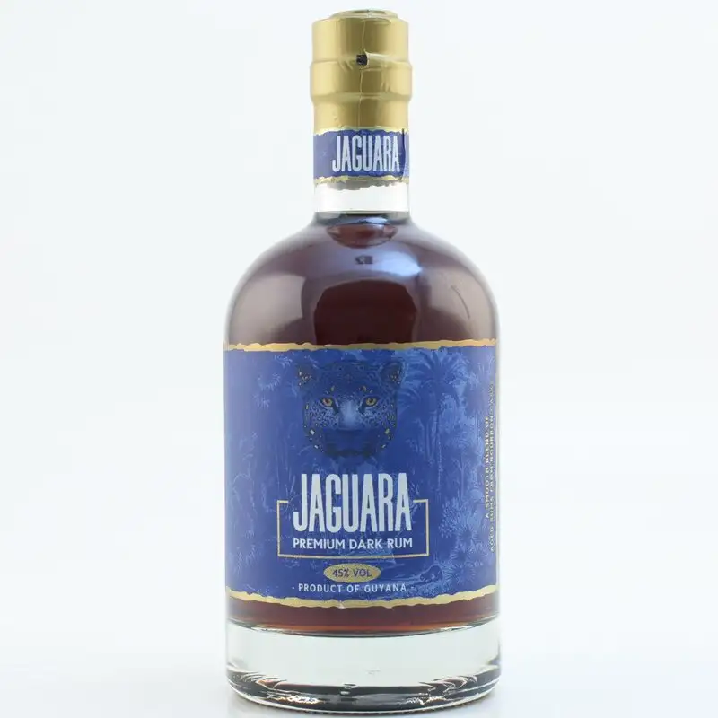 Image of the front of the bottle of the rum Jaguara Premium Dark Rum