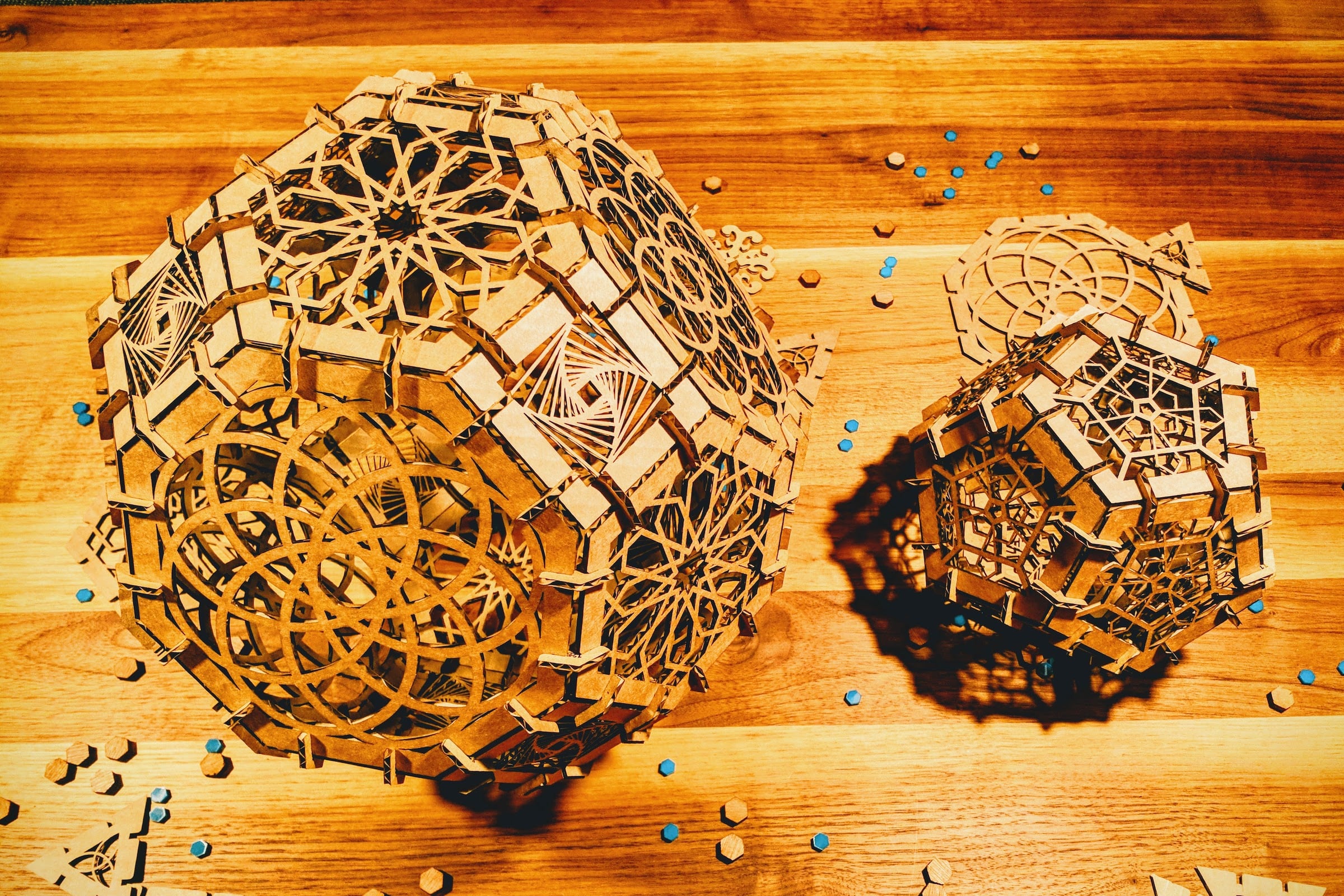 Creating Archimedean solids during the laser cutting week