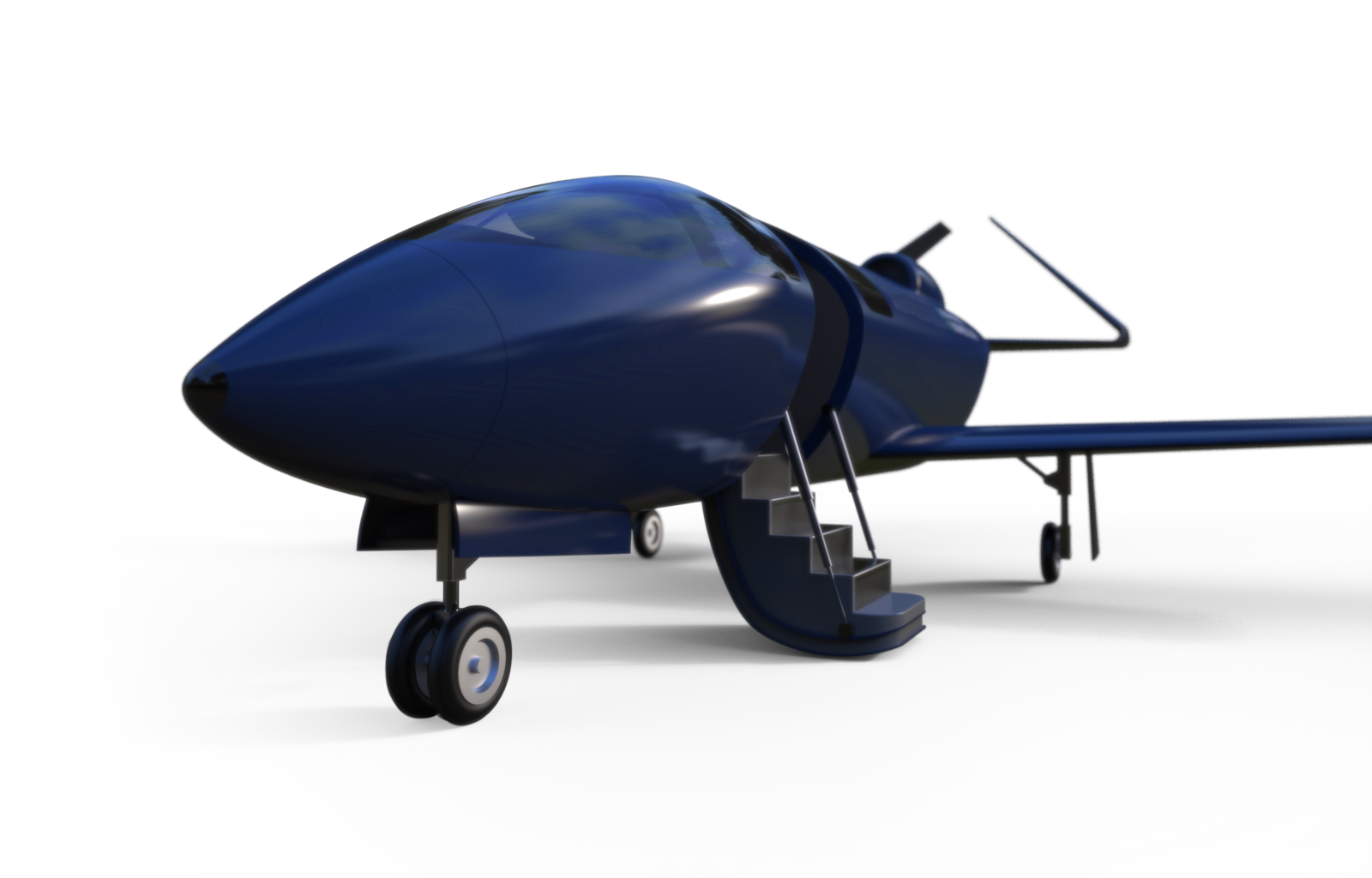 Rendering of the SavionJet with landing gear extended and door open